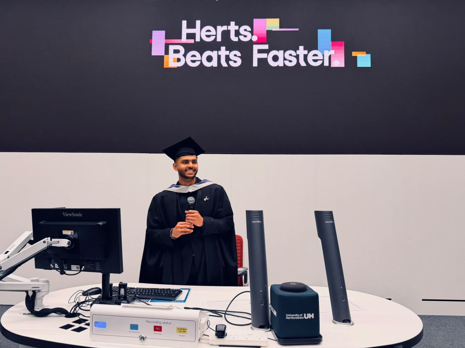 Praneet speaking at his graduation